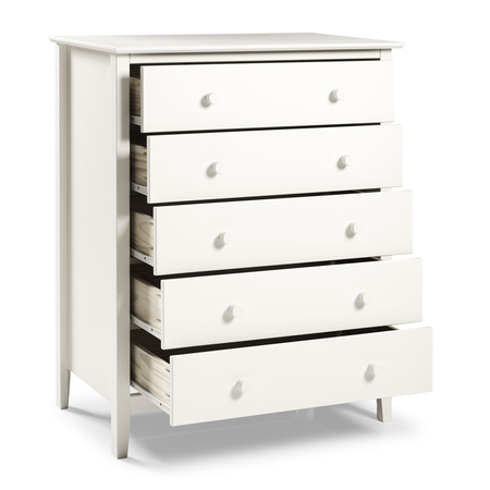 Alaterre Furniture Simplicity Wood 5-Drawer Chest, White AJSP02WH